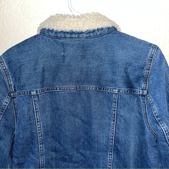 Madewell Oversized Denim Sherpa Lined Jacket Size Medium - Picture 6 of 11